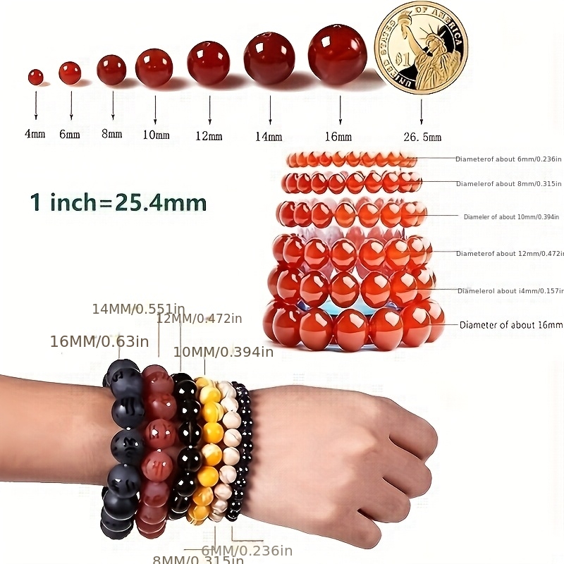 High-Quality Natural Stone Decorative Beads, 15mm